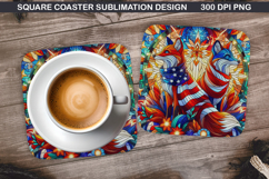Vibrant Fox Coaster Sublimation, 4th Of July Coaster PNG Product Image 1