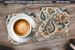 Flowers Coaster Sublimation, Spring Coaster PNG Design Product Image 1