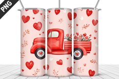 Truck With Hearts Tumbler Wrap| Valentine&#039;s Day Tumbler Wrap Product Image 1