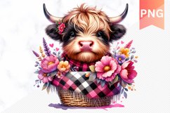 Cute Highland Cow Sublimation - Cute Clipart PNG Design Product Image 1