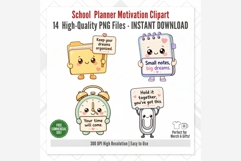School Planner Motivation Clipart | 14 PNG Kawaii School Product Image 8