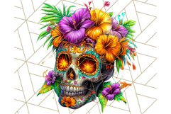 Bright Sugar Skull PNG Clipart, Halloween Colorful Skull Png Product Image 5