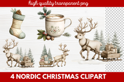 4 Nordic Christmas Clipart | Scandinavian Holiday PNG Product Image 1