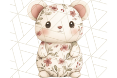 Pink Floral Stuffed Animal Clipart PNG, Cute Stuffed Animals Product Image 5