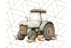 Fall Tractor Clipart PNG, Vintage Tractors With Pumpkins Product Image 5