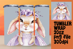 TRENDY 20oz Tumbler PNG Template , Cute Bunny Product Image 1
