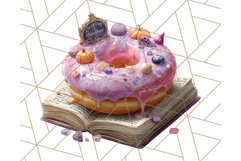 Realistic Halloween Donut Clipart PNG, Spooky Cute Sweets Product Image 5