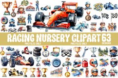 Racing Nursery Clipart Bundle PNG Product Image 1