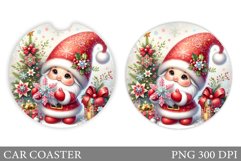 Cute Gnome Car Coaster. Christmas Car Coaster Sublimation Product Image 1