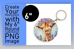 Sublimation Round Design - Cute Giraffe Spring Product Image 1
