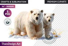 Watercolor Polar Bear Arctic Wildlife animal Illustration Product Image 1