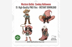Western Gothic Cowboy Halloween Clipart | Spooky Western PNG Product Image 8