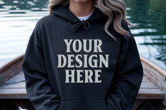 Black Gildan 18500 Hoodie Sweatshirt Mockup, 185 mock up Product Image 1