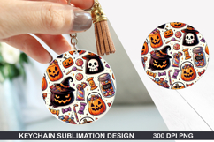 Pumpkin Keychain Sublimation - Halloween Keychain PNG Product Image 1