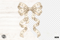 Sewing Measuring Tape Bow PNG Product Image 1