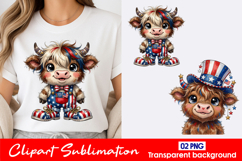Patriot Cow Clipart PNG Product Image 1