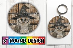 Halloween Boho Animal Round Design Keychain Product Image 1