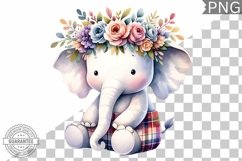 Floral Crown Elephant Sublimation - Clipart Bundle Product Image 9