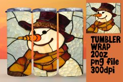 Holiday 3D Snowman Stained Glass Tumbler Product Image 1
