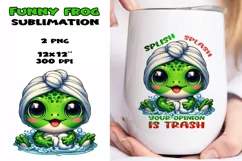 Funny frog PNG, funny quote PNG, Sublimation design. Product Image 1