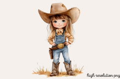 Little Cowgirl Clipart Sublimation PNG Product Image 1