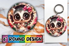 Lovely Round Design for Keychains , Holiday Animals Product Image 1