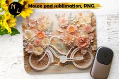 Spring bicycle Mouse pad sublimation,Flowers mousepad design Product Image 1