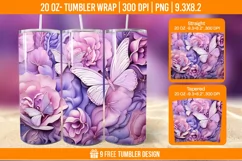 3d Cute Butterfly Tumbler Wrap Designs, Sublimation Wrap Product Image 1