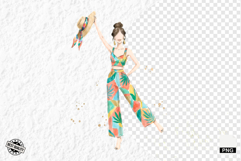 Fashionable Summer Girl Clipart Product Image 1