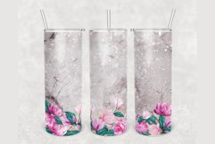 Pink Peonies Marble glitter 20 oz tumbler sublimation design Product Image 1