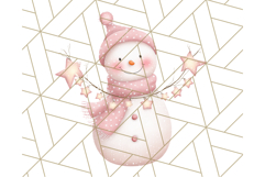 Pastel Snowman Clipart PNG, Cute Soft Winter Graphics Product Image 5