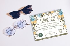 Canva Watercolor Flower Bouquet Thank You Card Flower Leaves