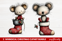 Whimsical Christmas Clipart | Cute Festive Holiday PNG Product Image 1