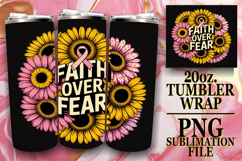 Vibrant Skies 20oz tumbler wrap, Breast Cancer Product Image 1