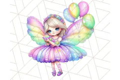 Pastel Fairy Clip Art PNG With Glitter, Rainbow Fairy Png Product Image 5