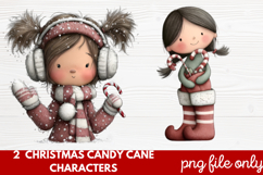 Christmas Candy Cane Characters Clipart Product Image 1