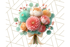 Pastel Flower Bouquet PNG Clipart, Elegant Floral Art Product Image 5
