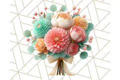 Pastel Flower Bouquet PNG Clipart, Elegant Floral Art Product Image 5