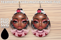Sweet Teardrop EARRINGS Ideas PNG, Afro Girl Product Image 1