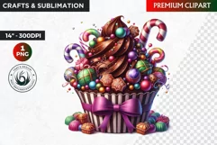 Christmas Cupcake Clipart ,Christmas clipart PNG, Ornaments Product Image 1