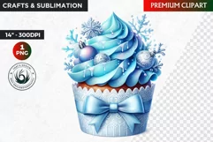 Christmas clipart PNG, Christmas Cupcake Clipart, Ornaments Product Image 1