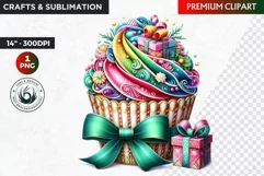 Christmas clipart PNG, Christmas Cupcake Clipart, Ornaments Product Image 1