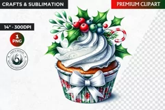 Christmas clipart PNG, Christmas Cupcake Clipart, Ornaments Product Image 1