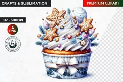 Christmas clipart PNG, Christmas Cupcake Clipart, Ornaments Product Image 1