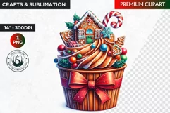 Christmas clipart PNG, Christmas Cupcake Clipart, Ornaments Product Image 1