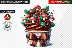 Christmas Cupcake Clipart ,Christmas clipart PNG, Ornaments Product Image 1