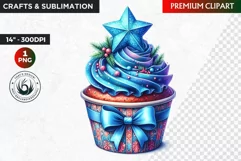 Christmas clipart PNG, Christmas Cupcake Clipart, Ornaments Product Image 1
