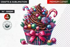 Christmas clipart PNG, Christmas Cupcake Clipart, Ornaments Product Image 1