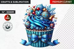 Christmas clipart PNG, Christmas Cupcake Clipart, Ornaments Product Image 1