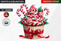 Christmas clipart PNG, Christmas Cupcake Clipart, Ornaments Product Image 1